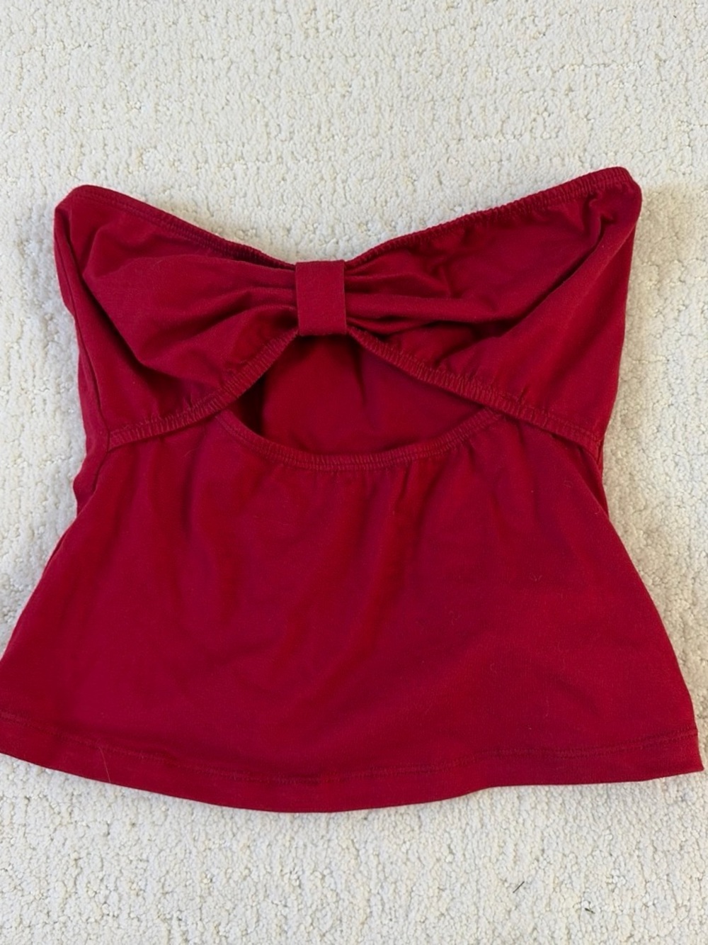 Motel Rocks Red Strapless Bow-Front Camisole